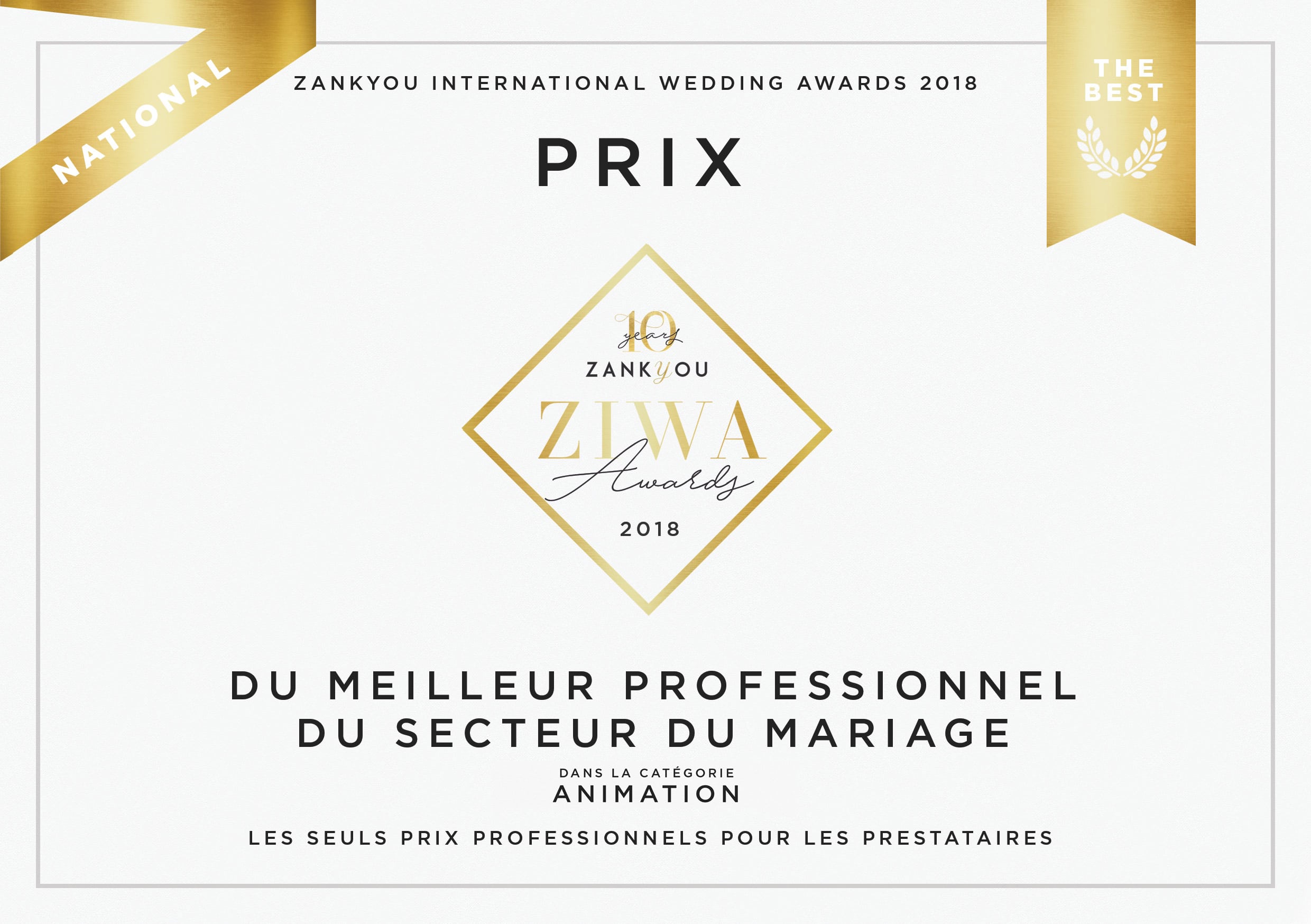 Diplome Zankyou International Wedding Awards